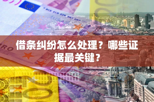 济南借条纠纷怎么处理？哪些证据最关键？