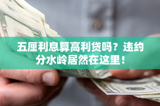 济南五厘利息算高利贷吗？违约分水岭居然在这里！