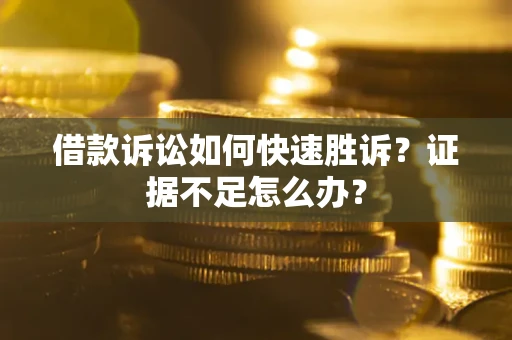 济南借款诉讼如何快速胜诉？证据不足怎么办？